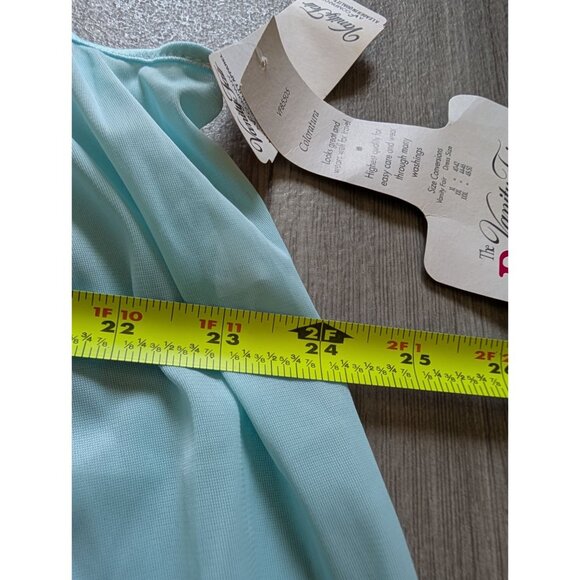 Vintage Vanity Fair Blue Nightgown XXL Sleeveless Embroidered V-Neck Satin Trim - Picture 10 of 10
